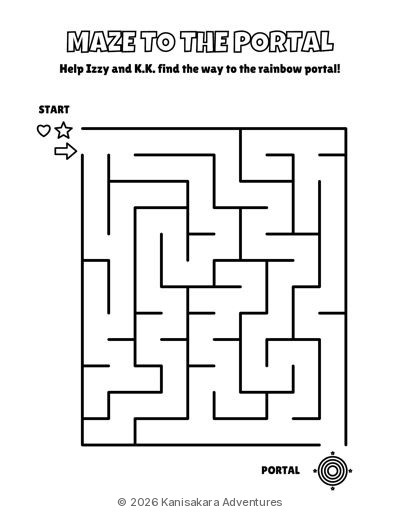 Maze to the Portal coloring page
